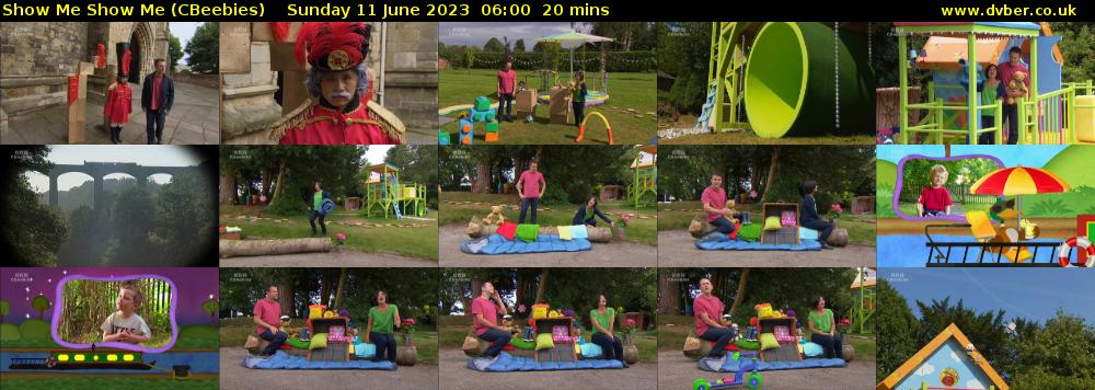 Show Me Show Me (CBeebies) Sunday 11 June 2023 06:00 - 06:20