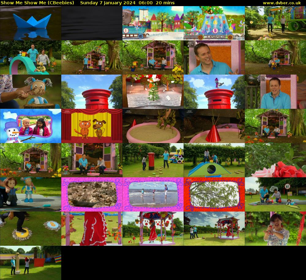 Show Me Show Me (CBeebies) Sunday 7 January 2024 06:00 - 06:20