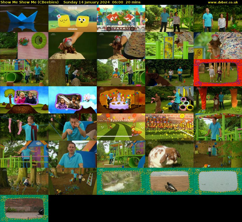 Show Me Show Me (CBeebies) Sunday 14 January 2024 06:00 - 06:20