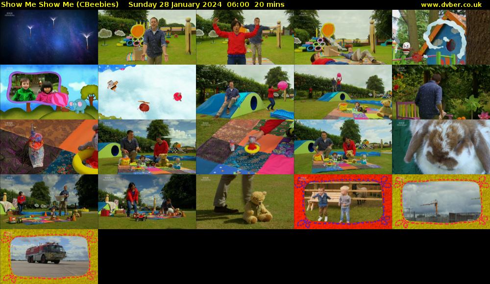Show Me Show Me (CBeebies) Sunday 28 January 2024 06:00 - 06:20