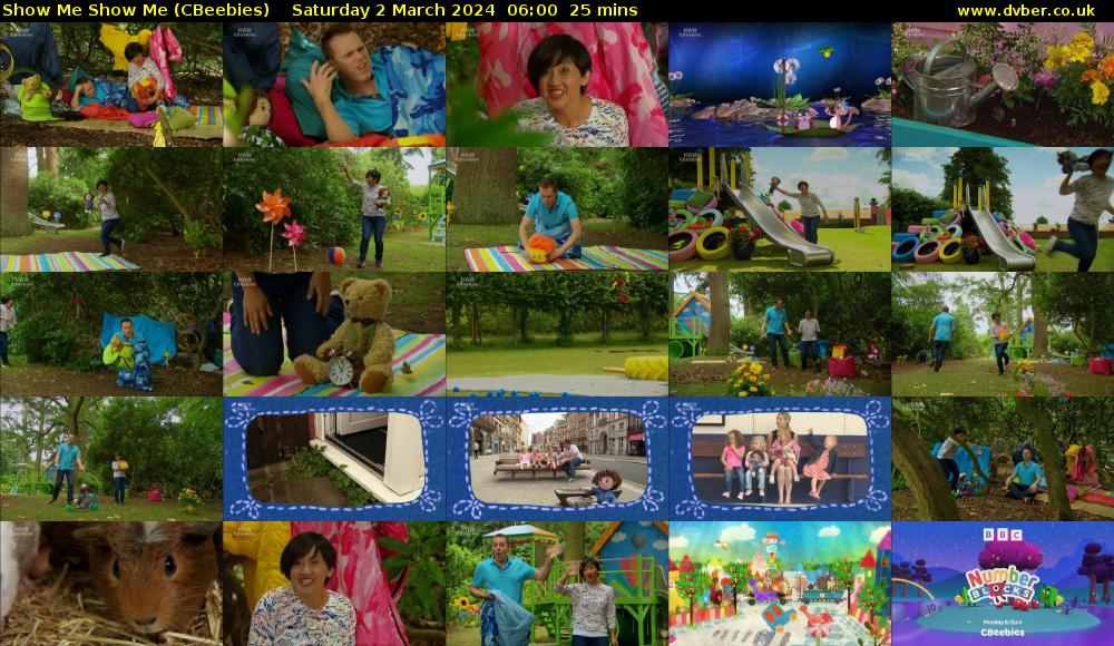 Show Me Show Me (CBeebies) Saturday 2 March 2024 06:00 - 06:25