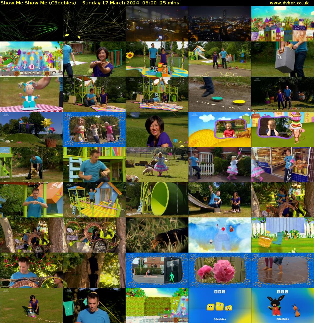 Show Me Show Me (CBeebies) Sunday 17 March 2024 06:00 - 06:25
