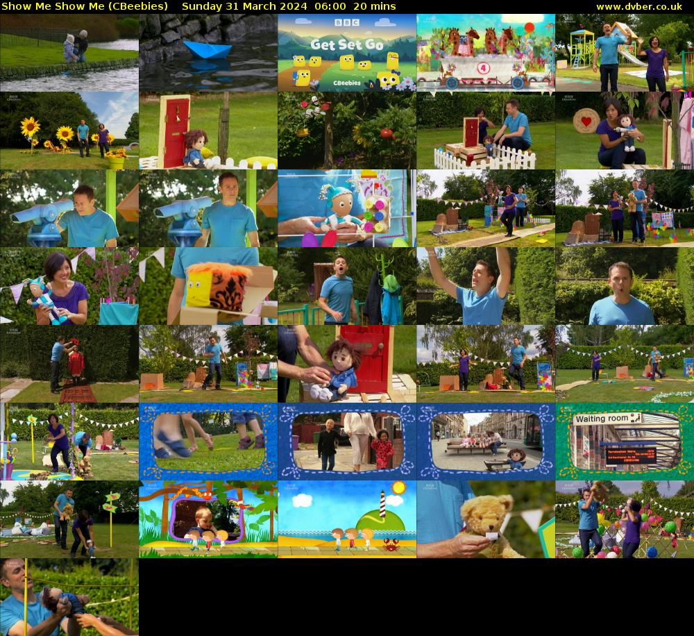 Show Me Show Me (CBeebies) Sunday 31 March 2024 06:00 - 06:20