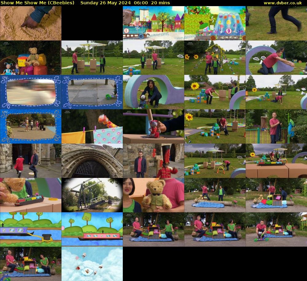 Show Me Show Me (CBeebies) Sunday 26 May 2024 06:00 - 06:20