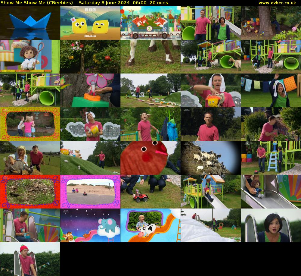 Show Me Show Me (CBeebies) Saturday 8 June 2024 06:00 - 06:20