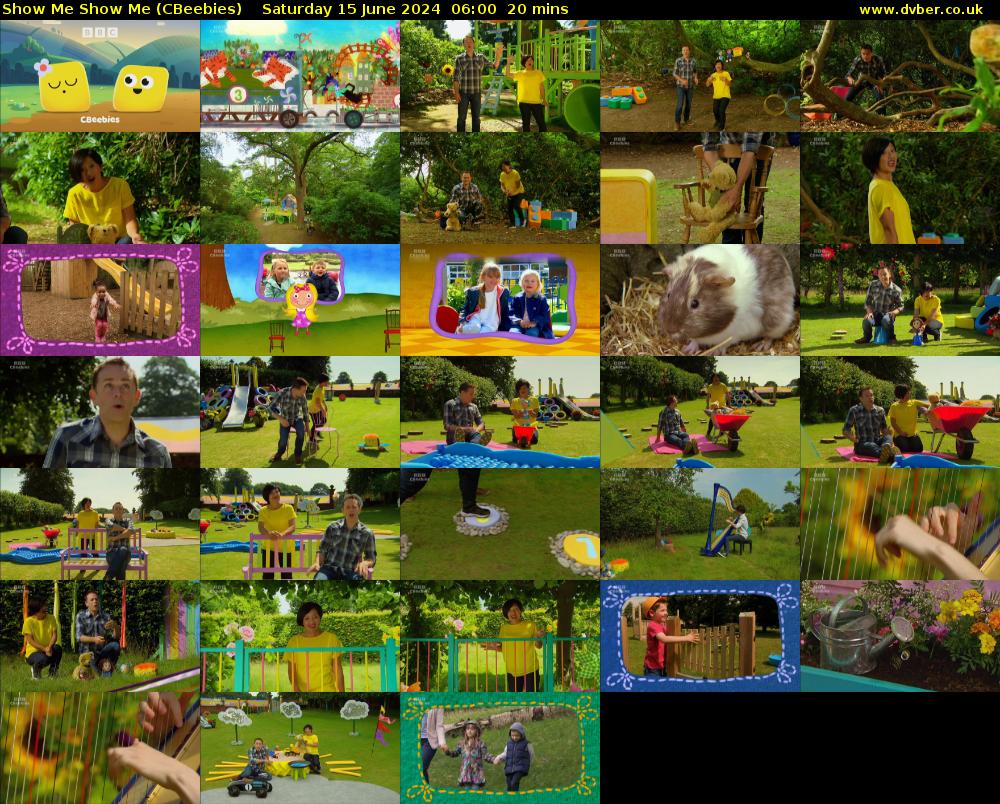 Show Me Show Me (CBeebies) Saturday 15 June 2024 06:00 - 06:20
