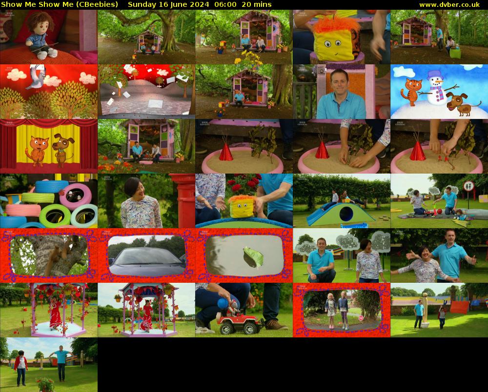 Show Me Show Me (CBeebies) Sunday 16 June 2024 06:00 - 06:20