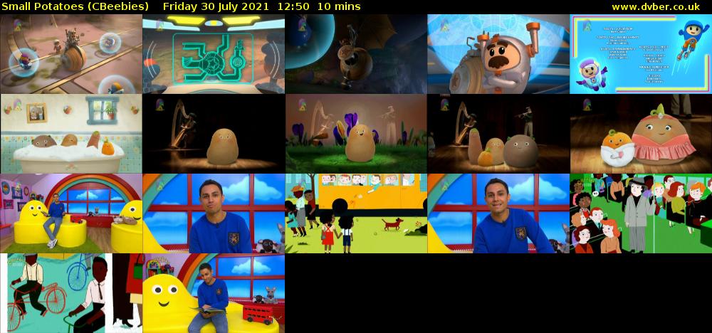 Small Potatoes (CBeebies) Friday 30 July 2021 12:50 - 13:00