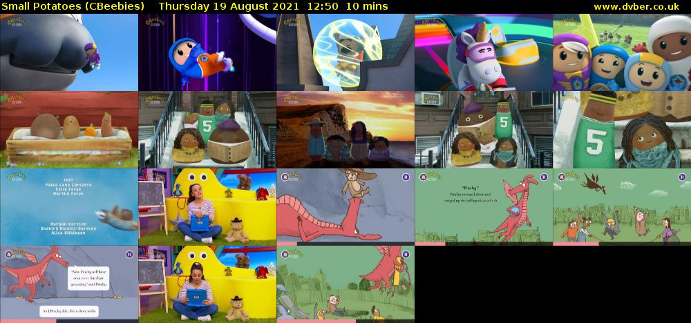 Small Potatoes (CBeebies) Thursday 19 August 2021 12:50 - 13:00