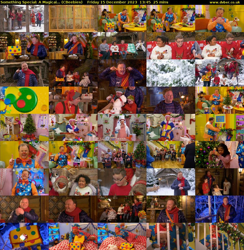 Something Special: A Magical... (CBeebies) Friday 15 December 2023 13:45 - 14:10