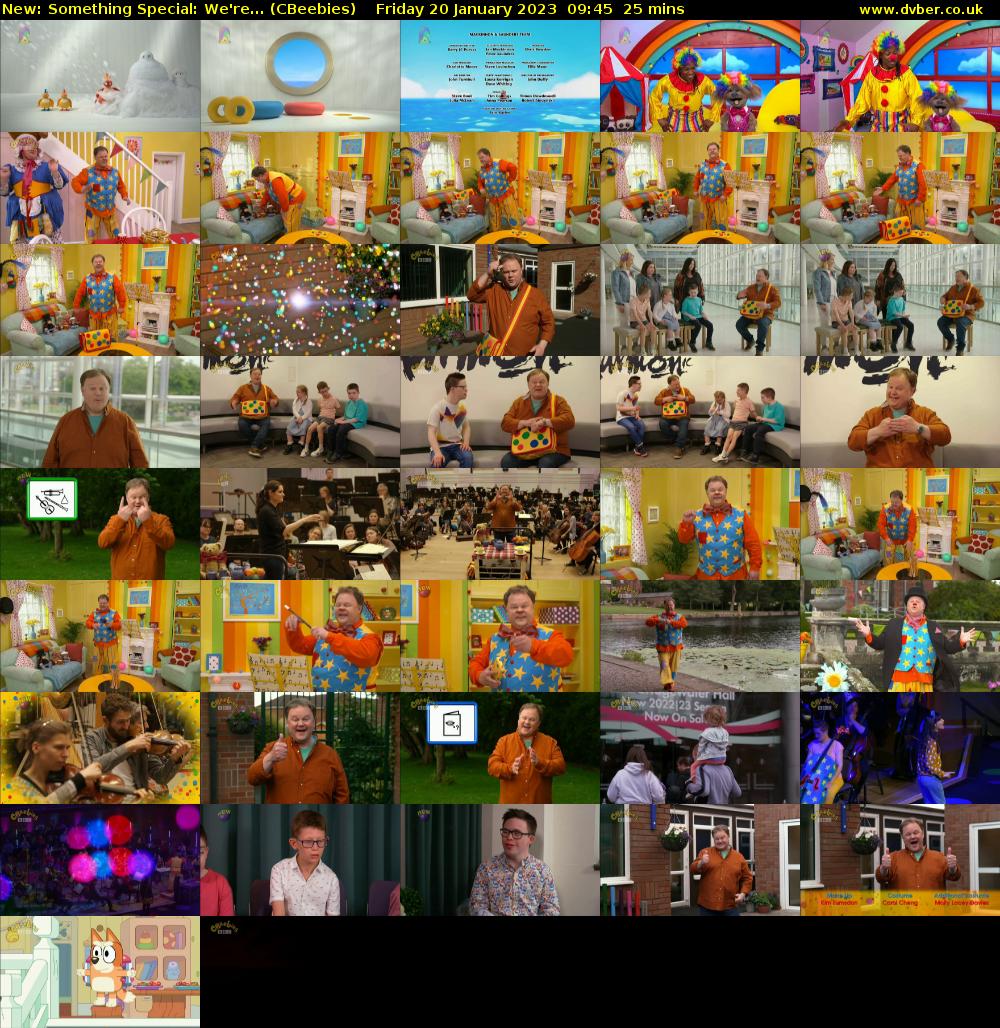 Something Special: We're... (CBeebies) Friday 20 January 2023 09:45 - 10:10