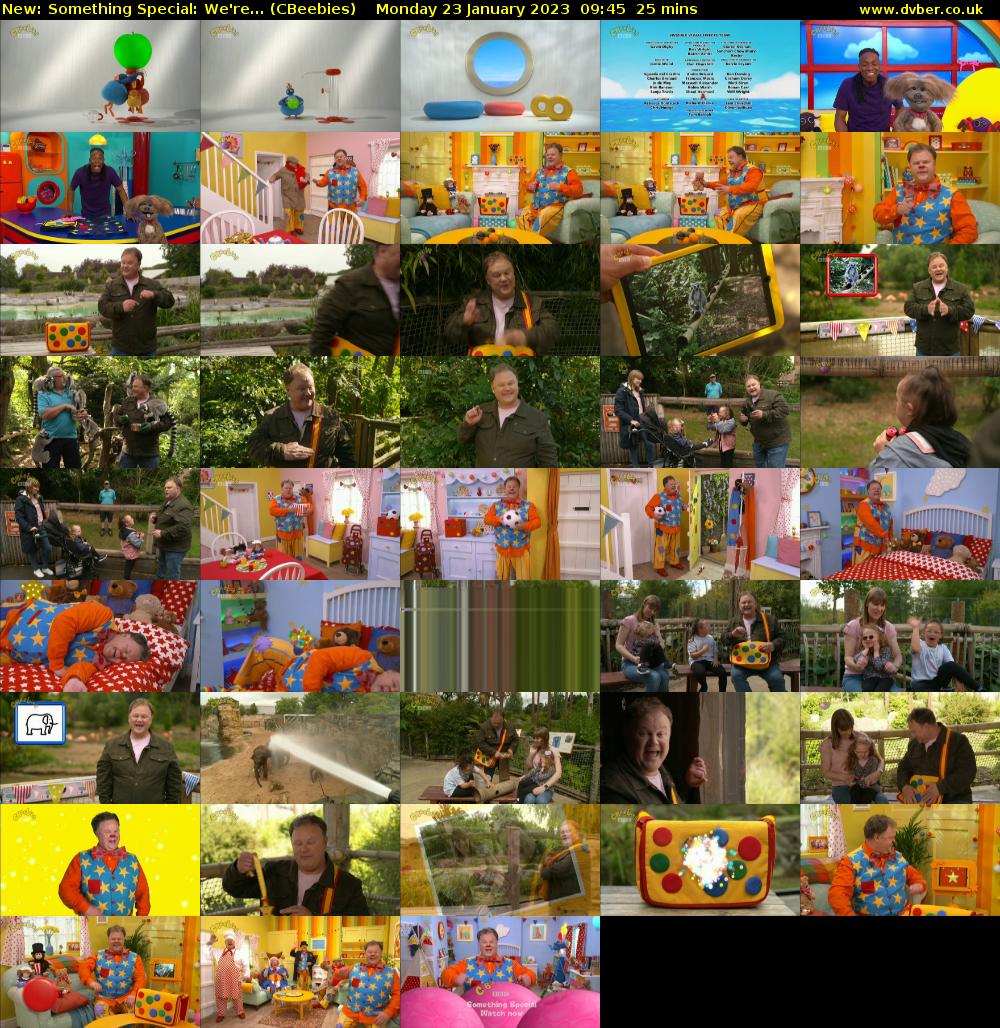Something Special: We're... (CBeebies) Monday 23 January 2023 09:45 - 10:10