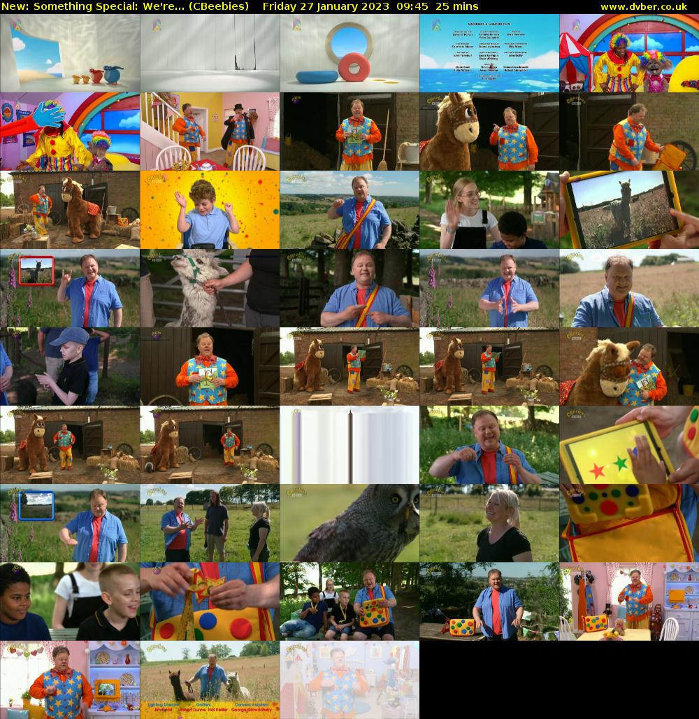 Something Special: We're... (CBeebies) Friday 27 January 2023 09:45 - 10:10