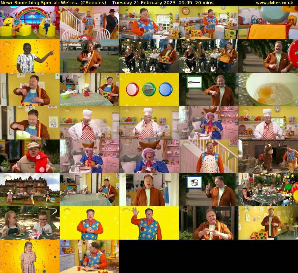 Something Special: We're... (CBeebies) Tuesday 21 February 2023 09:45 - 10:05