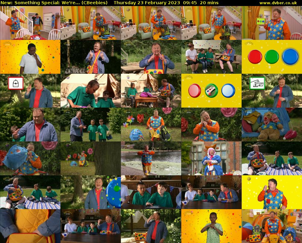Something Special: We're... (CBeebies) Thursday 23 February 2023 09:45 - 10:05