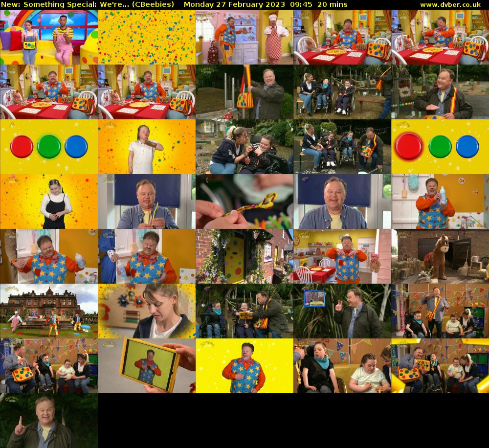 Something Special: We're... (CBeebies) Monday 27 February 2023 09:45 - 10:05