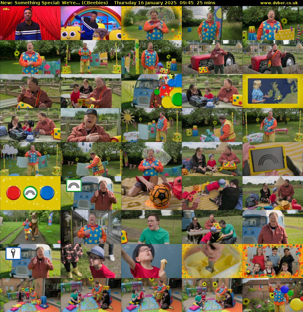 Something Special: We're... (CBeebies) Thursday 16 January 2025 09:45 - 10:10