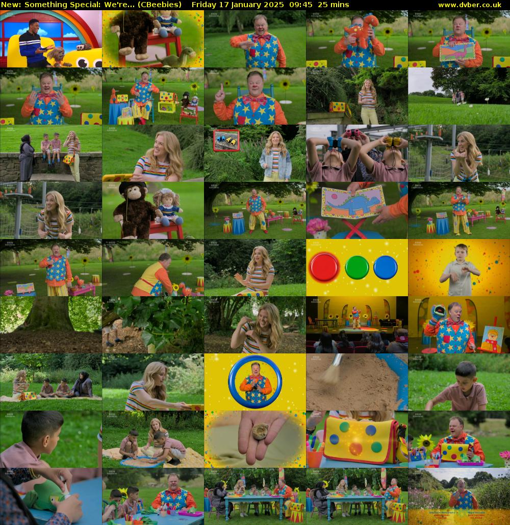 Something Special: We're... (CBeebies) Friday 17 January 2025 09:45 - 10:10