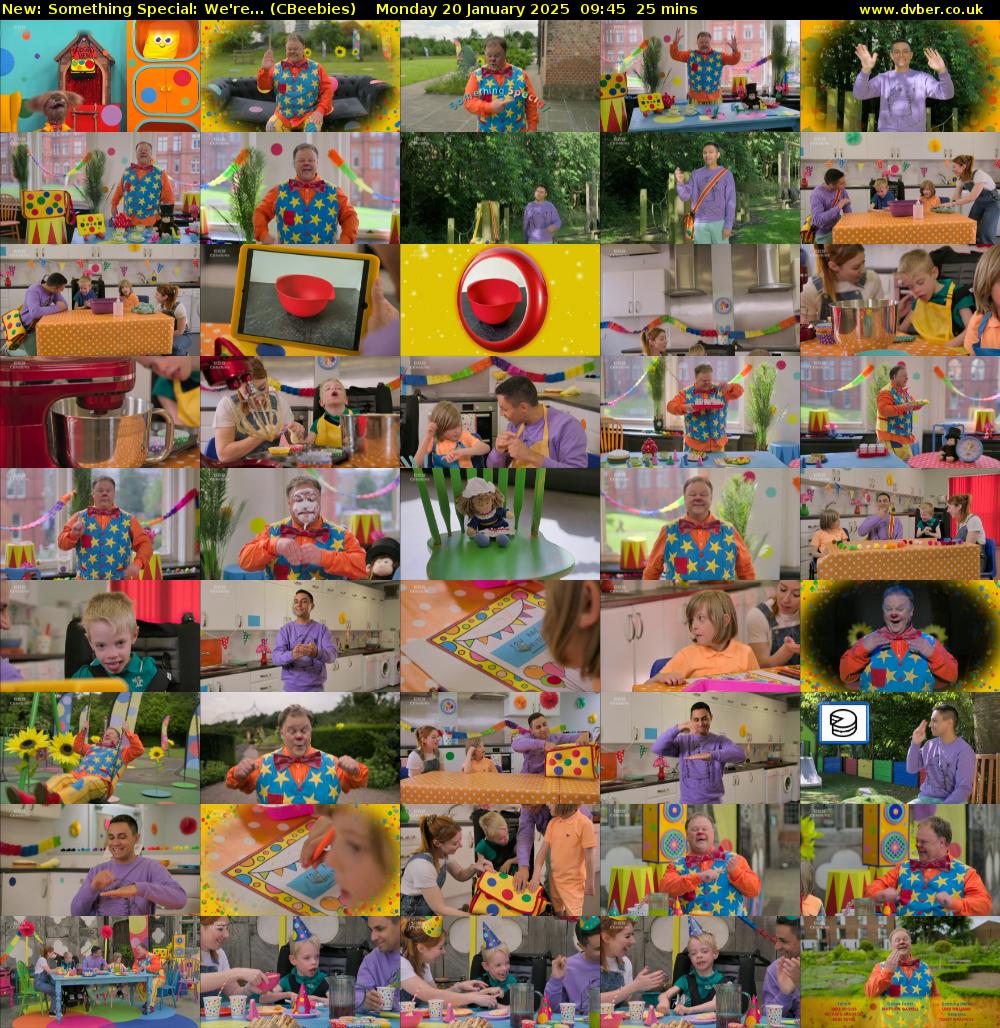 Something Special: We're... (CBeebies) Monday 20 January 2025 09:45 - 10:10