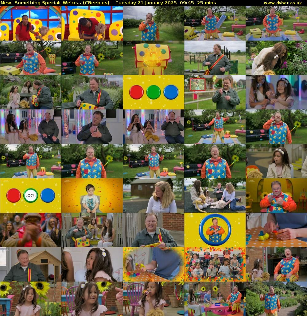 Something Special: We're... (CBeebies) Tuesday 21 January 2025 09:45 - 10:10