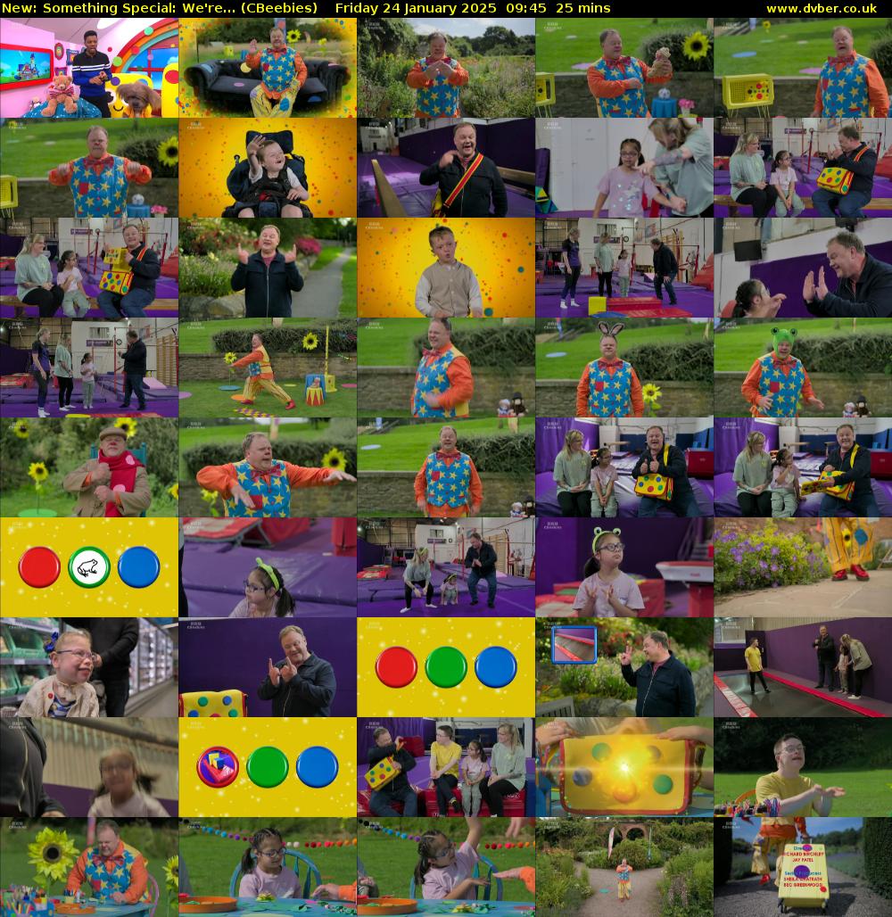 Something Special: We're... (CBeebies) Friday 24 January 2025 09:45 - 10:10