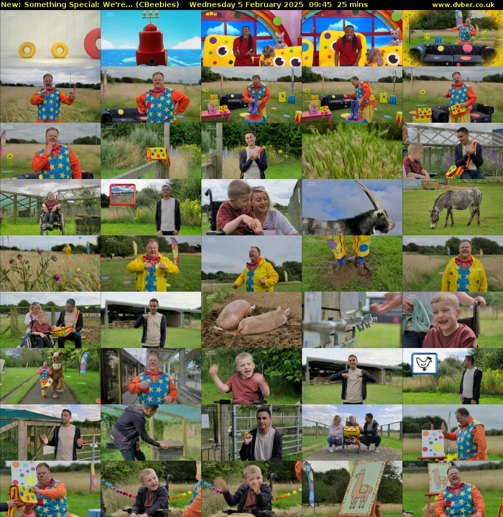 Something Special: We're... (CBeebies) Wednesday 5 February 2025 09:45 - 10:10