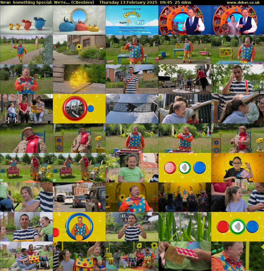 Something Special: We're... (CBeebies) Thursday 13 February 2025 09:45 - 10:10