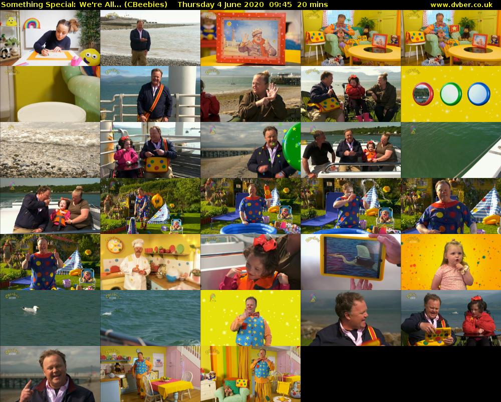 Something Special: We're All... (CBeebies) Thursday 4 June 2020 09:45 - 10:05