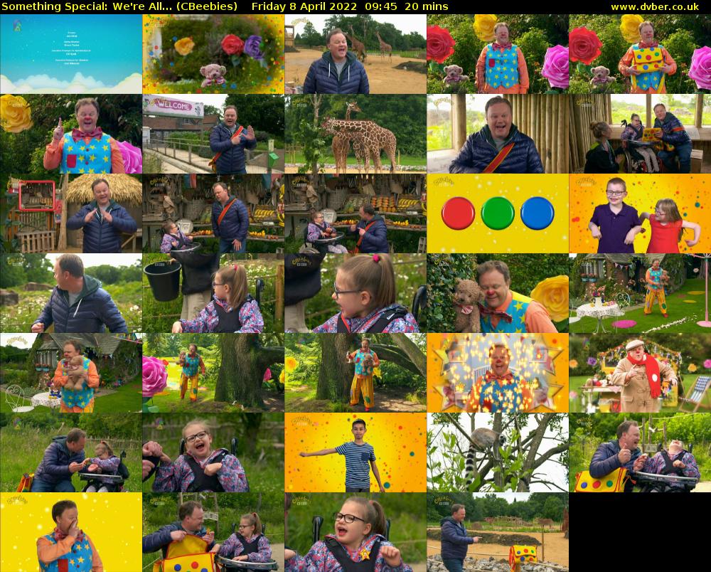 Something Special: We're All... (CBeebies) Friday 8 April 2022 09:45 - 10:05