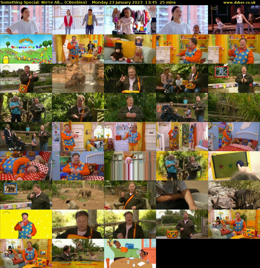 Something Special: We're All... (CBeebies) Monday 23 January 2023 13:45 - 14:10