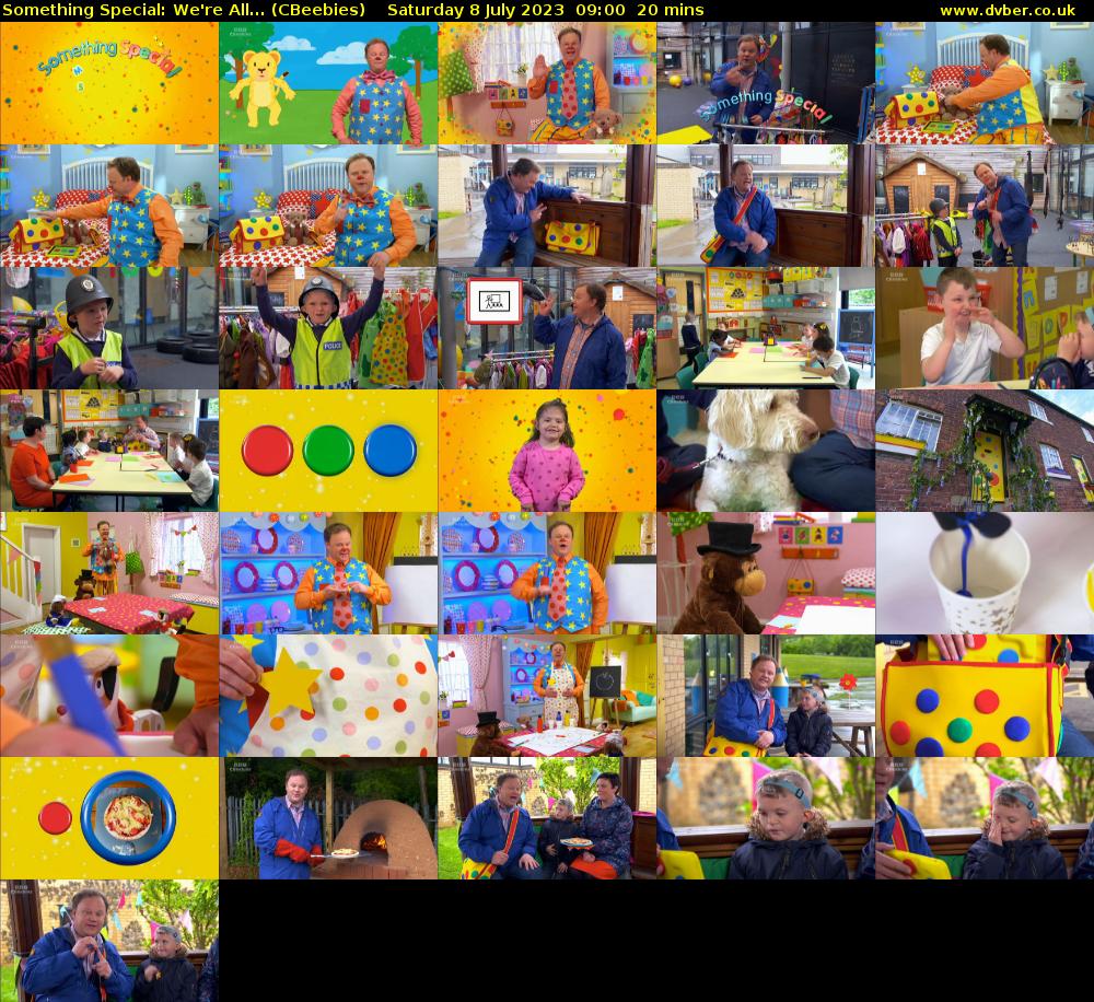 Something Special: We're All... (CBeebies) Saturday 8 July 2023 09:00 - 09:20