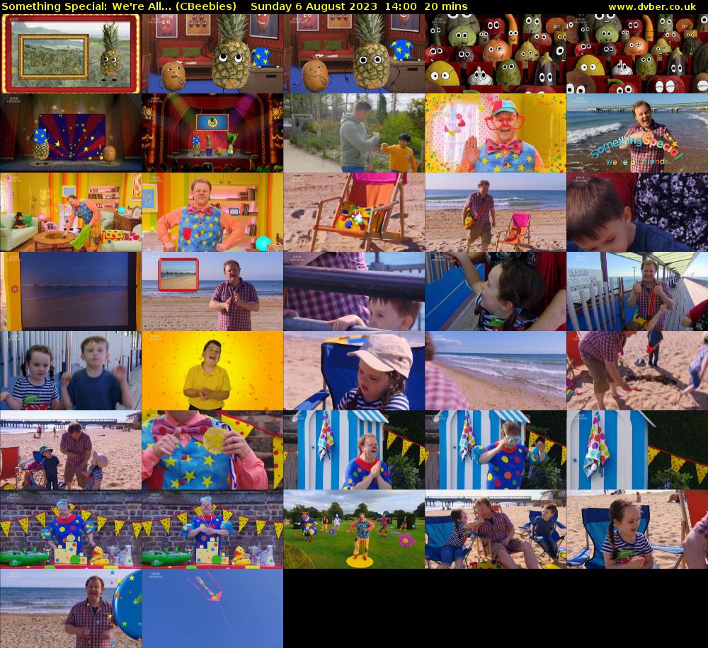 Something Special: We're All... (CBeebies) Sunday 6 August 2023 14:00 - 14:20