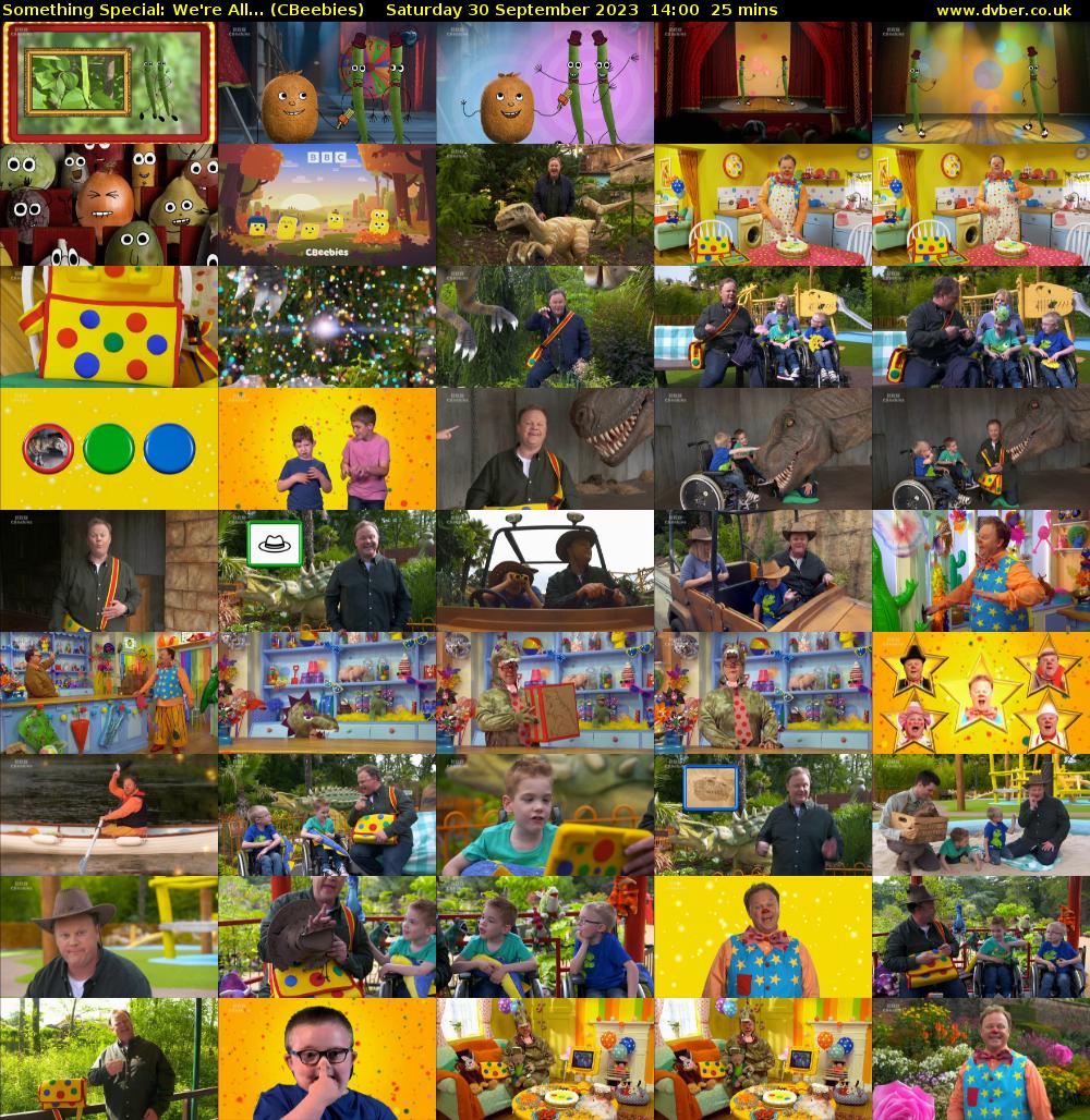 Something Special: We're All... (CBeebies) Saturday 30 September 2023 14:00 - 14:25