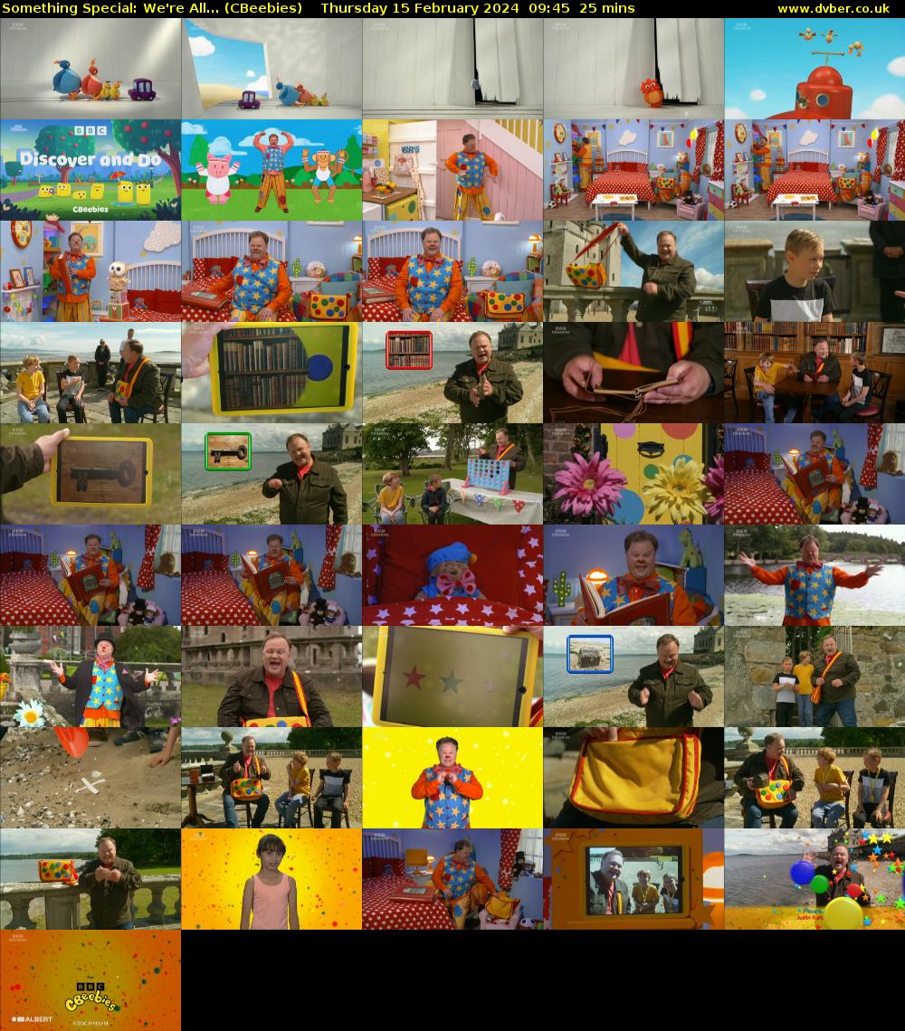 Something Special: We're All... (CBeebies) Thursday 15 February 2024 09:45 - 10:10