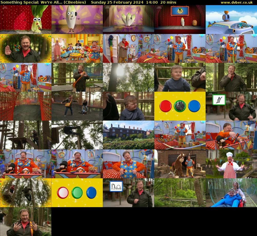Something Special: We're All... (CBeebies) Sunday 25 February 2024 14:00 - 14:20