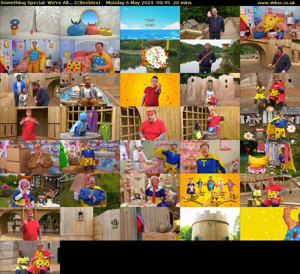 Something Special: We're All... (CBeebies) Monday 6 May 2024 09:45 - 10:05