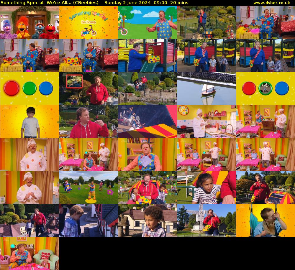 Something Special: We're All... (CBeebies) Sunday 2 June 2024 09:00 - 09:20