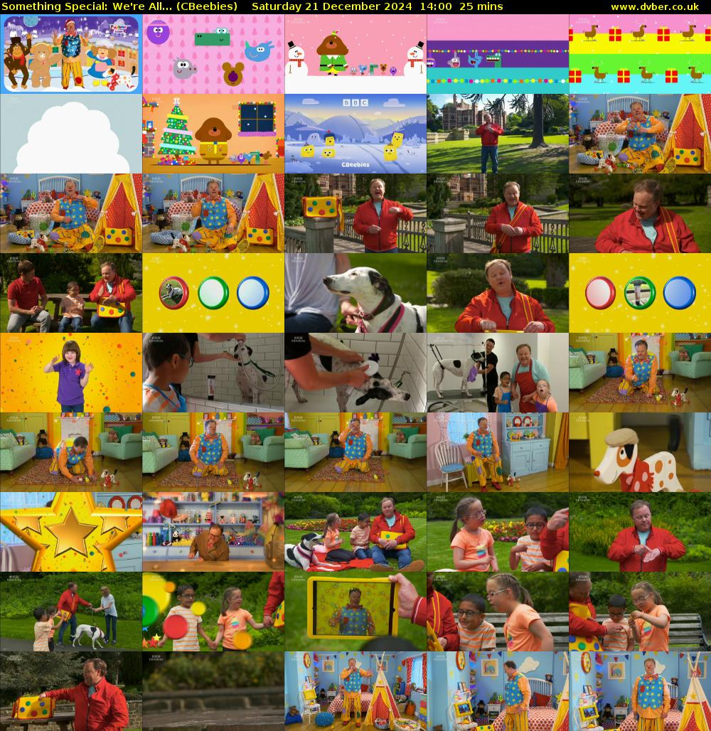 Something Special: We're All... (CBeebies) Saturday 21 December 2024 14:00 - 14:25