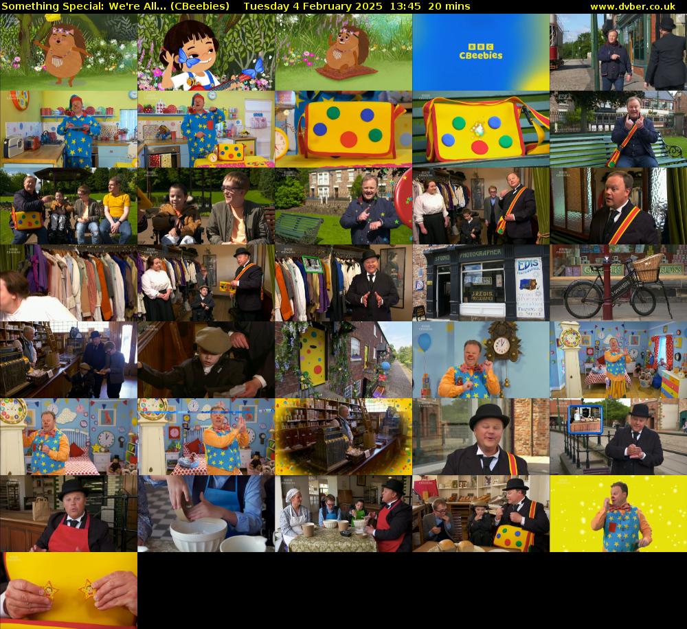 Something Special: We're All... (CBeebies) Tuesday 4 February 2025 13:45 - 14:05
