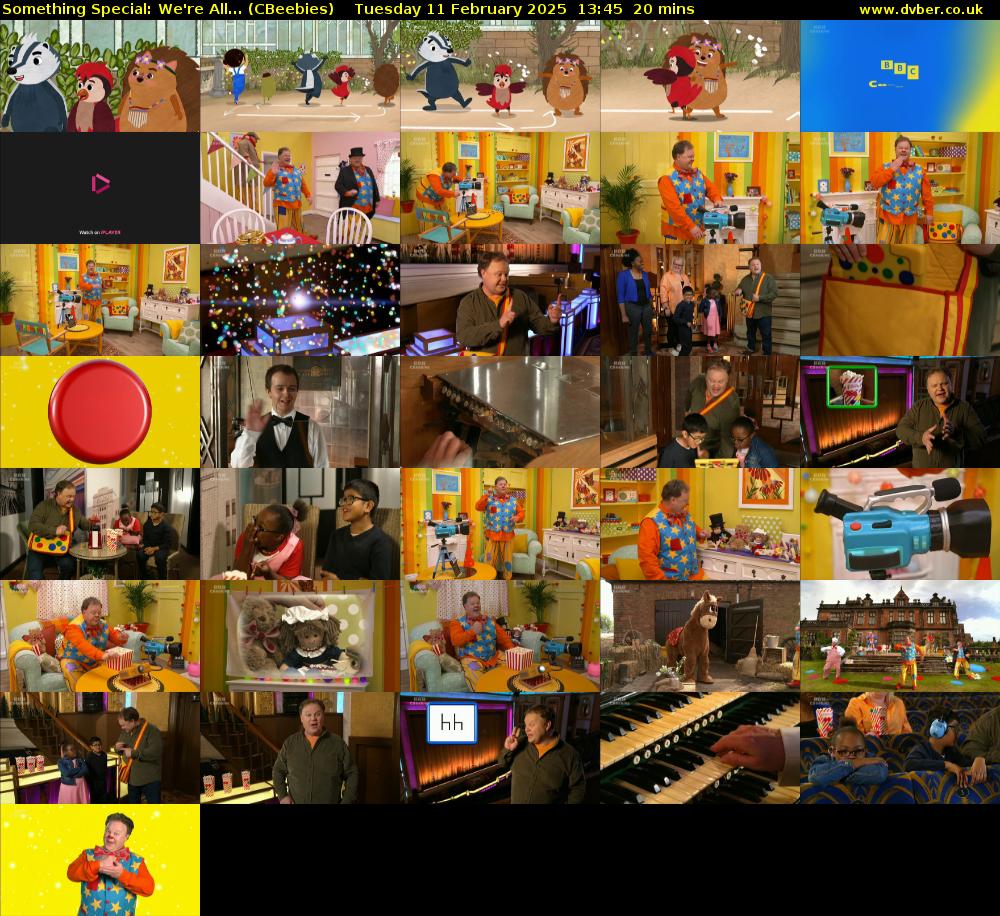 Something Special: We're All... (CBeebies) Tuesday 11 February 2025 13:45 - 14:05