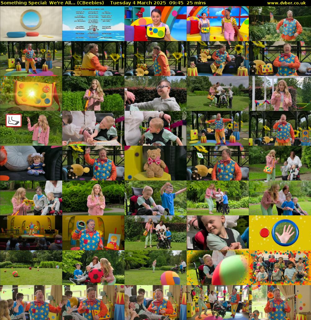 Something Special: We're All... (CBeebies) Tuesday 4 March 2025 09:45 - 10:10