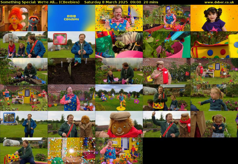 Something Special: We're All... (CBeebies) Saturday 8 March 2025 09:00 - 09:20