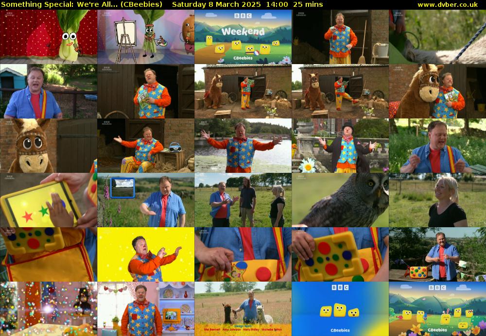Something Special: We're All... (CBeebies) Saturday 8 March 2025 14:00 - 14:25