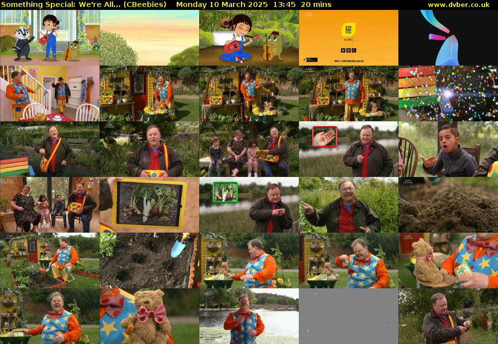 Something Special: We're All... (CBeebies) Monday 10 March 2025 13:45 - 14:05