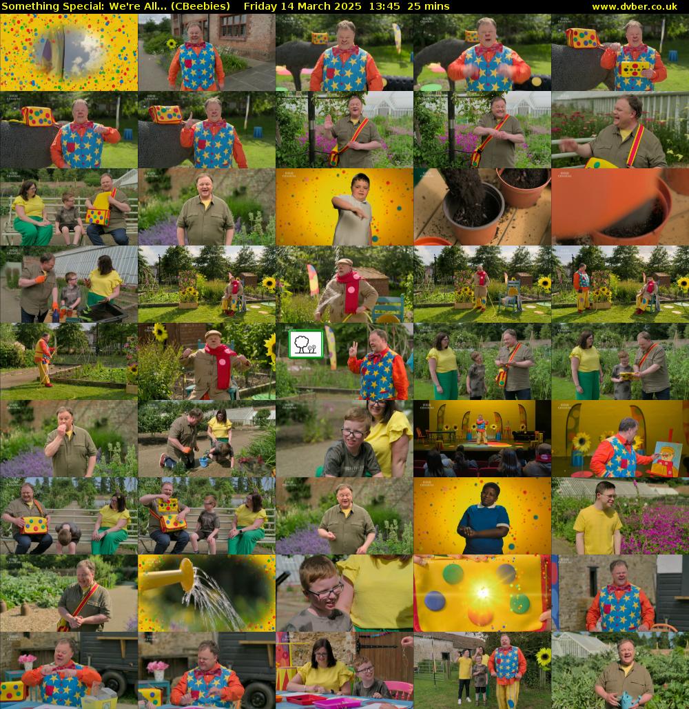 Something Special: We're All... (CBeebies) Friday 14 March 2025 13:45 - 14:10