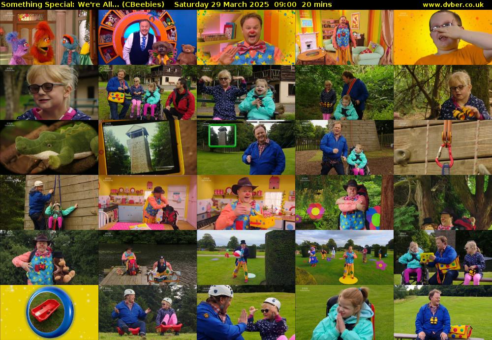 Something Special: We're All... (CBeebies) Saturday 29 March 2025 09:00 - 09:20