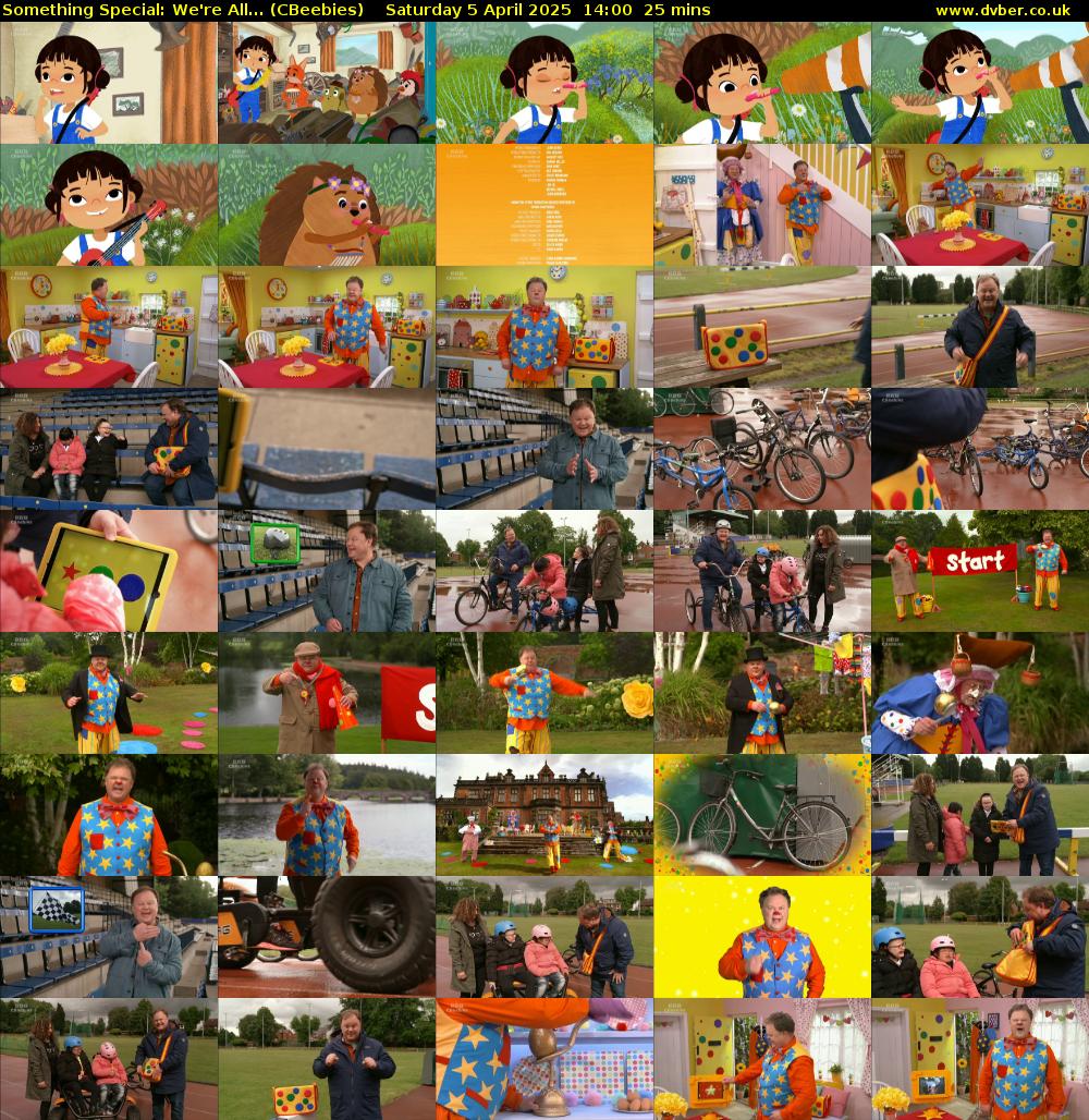 Something Special: We're All... (CBeebies) Saturday 5 April 2025 14:00 - 14:25