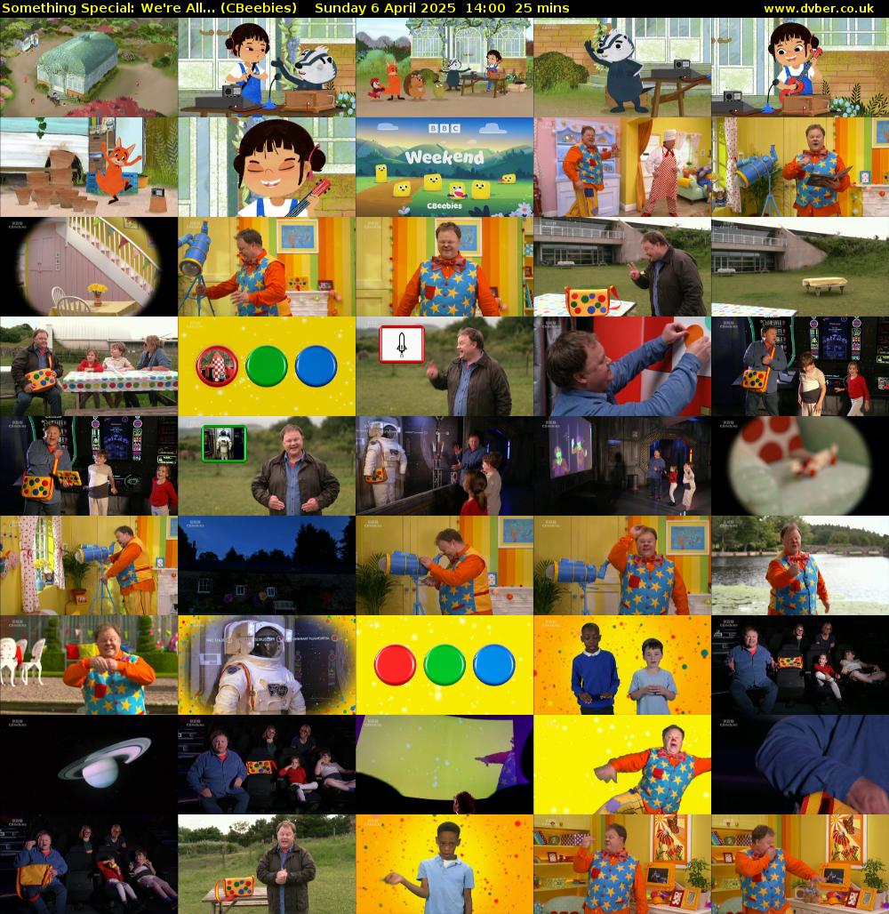 Something Special: We're All... (CBeebies) Sunday 6 April 2025 14:00 - 14:25