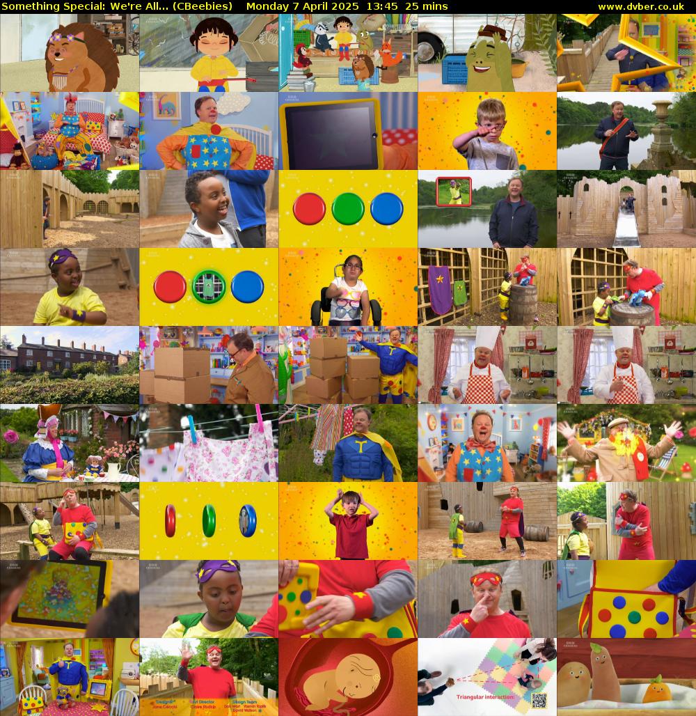 Something Special: We're All... (CBeebies) Monday 7 April 2025 13:45 - 14:10