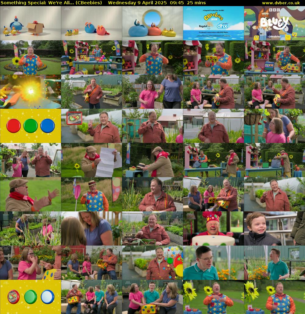 Something Special: We're All... (CBeebies) Wednesday 9 April 2025 09:45 - 10:10